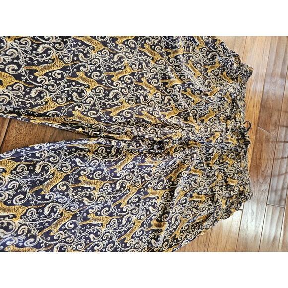 Fat Face Bengal Tiger Paisley Wide Leg Pants Women's Size 12 Hippy Bohemian - Picture 7 of 9